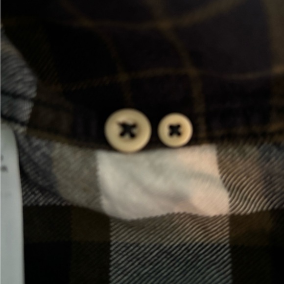 Abercrombie & Fitch Mens Slim Fit Flannel Button Down Size Small Olive Dark Navy - Picture 5 of 8